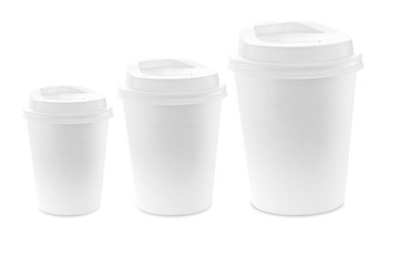 Blank Paper coffee cup isolate on white background for mockup