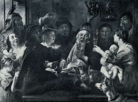 The Bean King (The King Drinks) by Jacob Jordaens,  1638