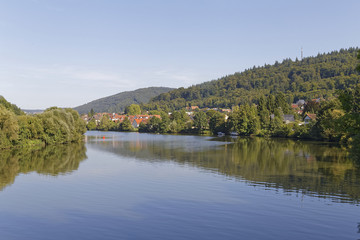 Fototapeta na wymiar Neckargemuend town at the river Neckar near Heidelberg