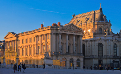 Fototapeta premium Château de Versailles, soleil couchant