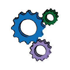 gear wheels icon over white background vector illustration