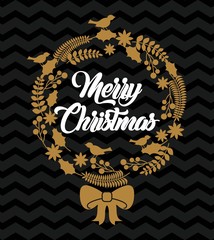 merry christmas lettering decoration card design vector illustration