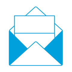 envelope and letter  icon over white background vector illustration