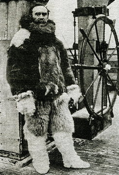 Robert Peary, American explorer, in arctic furs, ca. 1909