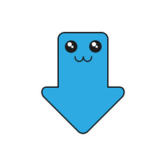 kawaii arrow icon over white background vector illustration