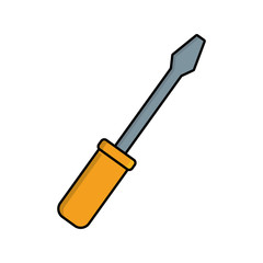 screwdriver tool icon over white background vector illustration