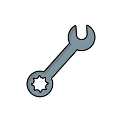spanner tool icon over white background vector illustration