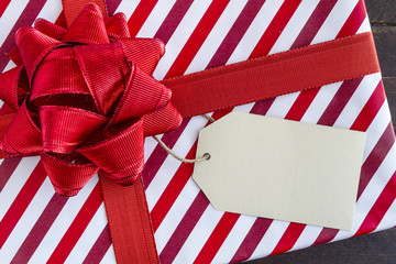 Wrapped Christmas Presents with Blank Tag