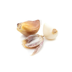 garlic cloves isolated on white background
