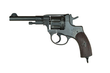 Nagant M1895 revolver isolated