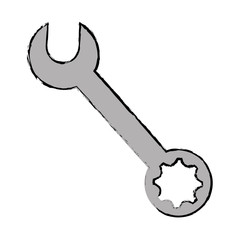 spanner tool icon over white background vector illustration
