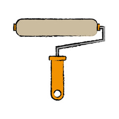 paint roller icon over white background vector illustration