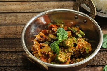 Bhindi Masala or Fry  / Okra cooked with onions tomatoes and spices