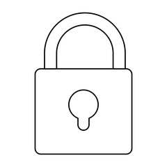 security padlock icon over white background vector illustration