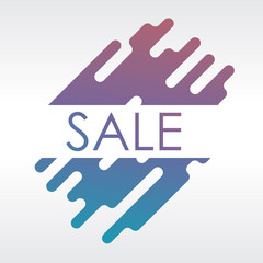 Modern style sale symbol with bright colors.