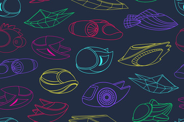 Seamless pattern with spacecrafts