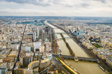 Fototapeta na wymiar View over paris. From Eiffel Tower