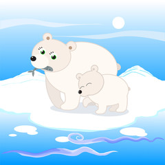 Polar bear family vector