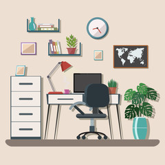 Workspace vector illustration.