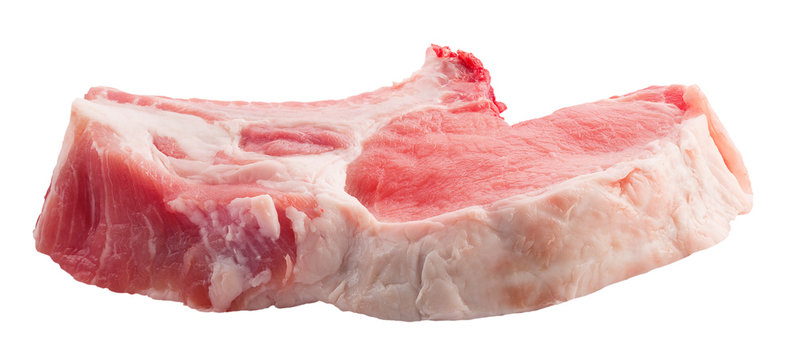 Fresh Meat Steak With Bone Isolated On A White Background