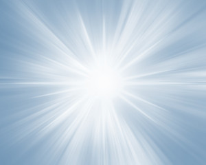   Blue sparkling glowing shine rays star burst background texture banner design template.       