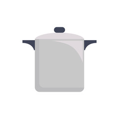 cooking pot icon over white background vector illustration