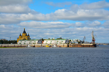 Alexander Nevsky Cathedral at the confluence of the Oka and Volga in Nizhny Novgorod