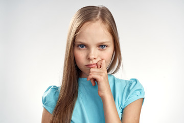 girl on white isolated background