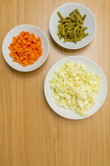 Vegetables prepared for cooking