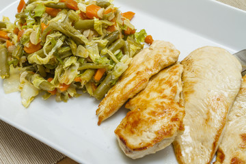 grilled chicken with sauteed vegetables