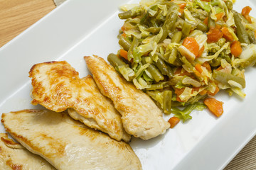 grilled chicken with sauteed vegetables