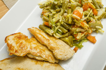 grilled chicken with sauteed vegetables