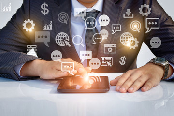 Businessman working in Social media .