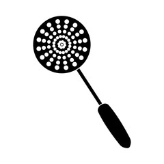skimmer utensil icon over white background vector illustration