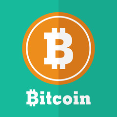 Bitcoin symbol . Flat design