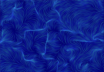 Abstract Vector Curl Noise Background, Flowing Curly Lines, Wavy Streaks