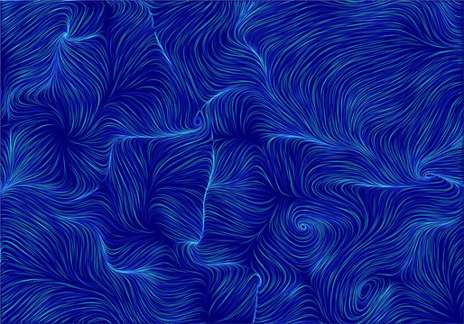 Abstract Vector Curl Noise Background, Flowing Curly Lines, Wavy Streaks