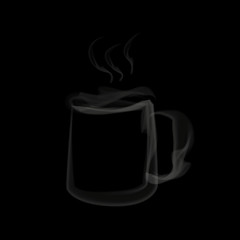 Tea cup smoke creative idea. Vector illustration