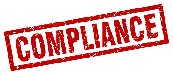 square grunge red compliance stamp