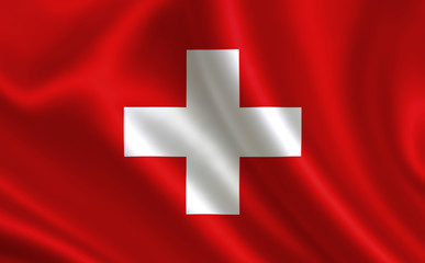 Swiss flag. illustration of Swiss flag. Official colors and proportion correctly. Swiss background. Swiss banner. Symbol, icon. 
