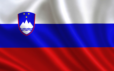 Slovenian flag. Slovenia flag. Flag of Slovenia. Slovenia flag illustration. Official colors and proportion correctly. Slovenian background. Slovenian banner. Symbol, icon.  