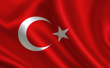 Turkish flag. Turkey flag. Flag of Turkey. Turkey flag illustration. Official colors and proportion correctly. Turkish background. Turkish banner. Symbol, icon. 