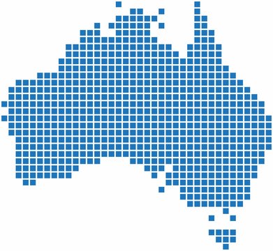 recommend clip art: Blue square shape Australia map.