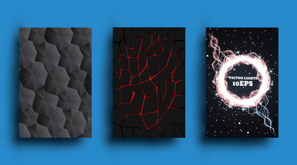 Set of polygonal geometric backgrounds for modern design