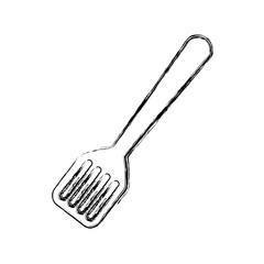 spatula utensil icon over white background vector illustration