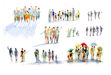 people, watercolor - 171350405