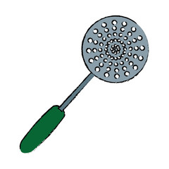 skimmer utensil icon over white background vector illustration