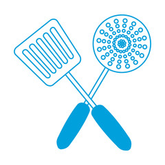 skimmer and spatula icon over white background vector illustration