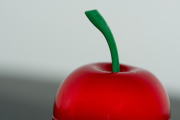 Green Stem of a Red Apple