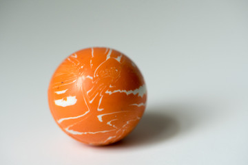 Marbled Orange and White Small Ball